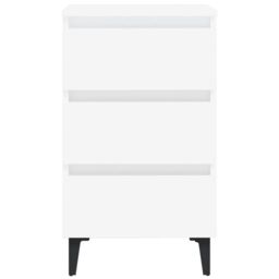 Berkfield Home Bed Cabinet with Metal Legs White 40x35x69 cm - Size: 40 x 35 x 69 cm - thumbnail 4