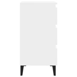 Berkfield Home Bed Cabinet with Metal Legs White 40x35x69 cm - Size: 40 x 35 x 69 cm - thumbnail 5