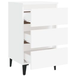 Berkfield Home Bed Cabinet with Metal Legs White 40x35x69 cm - Size: 40 x 35 x 69 cm - thumbnail 6