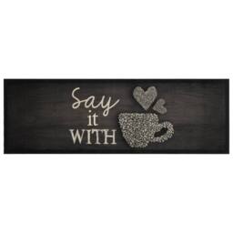 Berkfield Home Kitchen Rug Washable Cup Black 60x180 cm Velvet