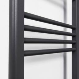 NESTLUNE Anthracite Flat Straight Heated Towel Rail in Grey - Size: 180 cm width x 180 cm drop - thumbnail 3