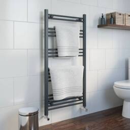 NESTLUNE Anthracite Flat Straight Heated Towel Rail in Grey - Size: 180 cm width x 180 cm drop - thumbnail 5