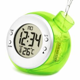 Smart Living Water Powered Multi Function Digital Battery-Free Kettle Shape Desk Clock in Green - thumbnail 2