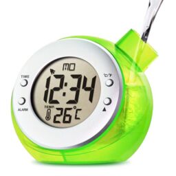 Smart Living Water Powered Multi Function Digital Battery-Free Kettle Shape Desk Clock in Green
