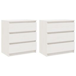 Berkfield Home Bedside Cabinets 2 pcs White 60x36x64 cm Solid Pinewood - Size: 60 x 36 x 64 cm - thumbnail 2