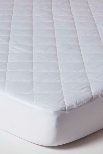 Homescapes Quilted Waterproof Mattress Protector Euro Size in White - Size: EU King - image 1