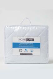 Homescapes Quilted Waterproof Mattress Protector Euro Size in White - Size: EU King - thumbnail 6