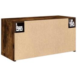 Berkfield Home Bathroom Wall Cabinet Smoked Oak 60x25x30 cm Engineered Wood in Brown - Size: 60 x 25 x 30 cm - thumbnail 8