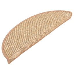 Berkfield Home Stair Mats Self-adhesive 15 pcs 56x17x3 cm Light Brown - Size: Medium - thumbnail 3