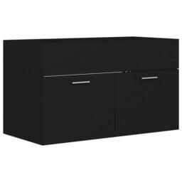 Berkfield Home Sink Cabinet with Built-in Basin Black Engineered Wood - thumbnail 5