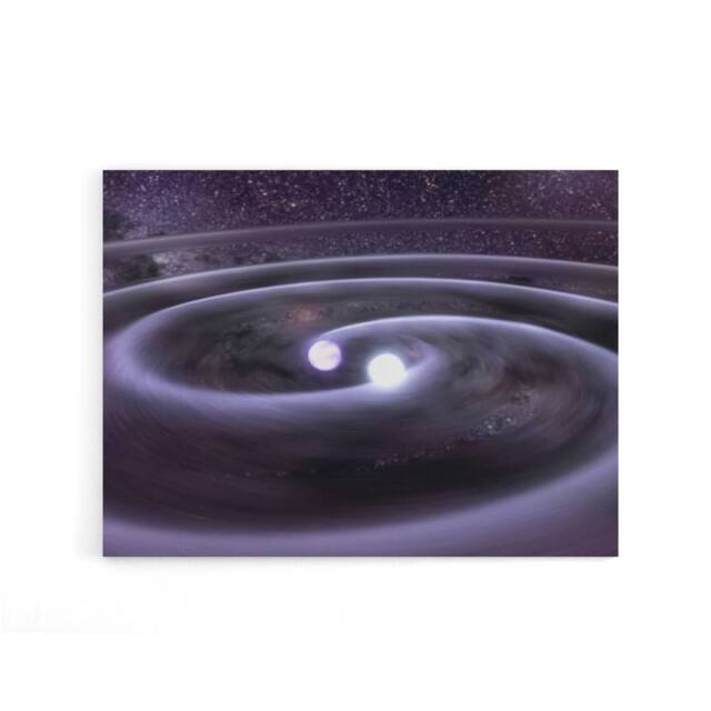 "Artery8 Space NASA Binary White Dwarf Stars Canvas Wall Art Print in Grey - Size: W24"" x H32""" - image 1