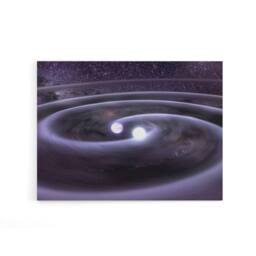 "Artery8 Space NASA Binary White Dwarf Stars Canvas Wall Art Print in Grey - Size: W24"" x H32""" - thumbnail 1