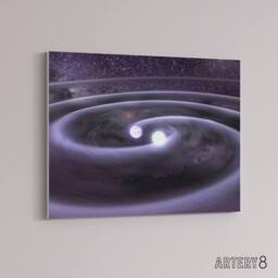"Artery8 Space NASA Binary White Dwarf Stars Canvas Wall Art Print in Grey - Size: W24"" x H32""" - thumbnail 2