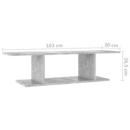 Berkfield Home Wall Mounted TV Cabinet Concrete Grey 103x30x26.5 cm - thumbnail 6