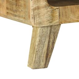 Berkfield Home Coffee Table 90x50x35 cm Solid Rough Wood Mango in Brown - Size: 90 x 50 x 35 cm - thumbnail 6