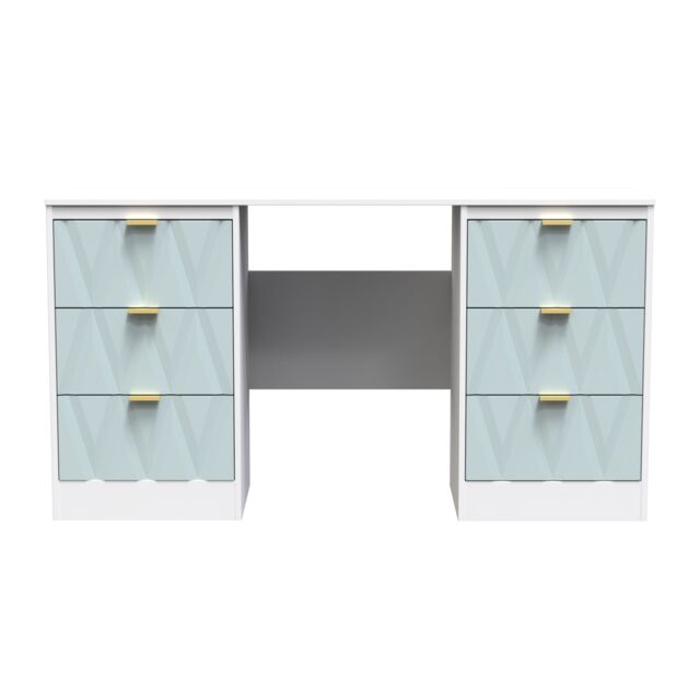 Ready Assembled 2 U Washington 6 Drawer Kneehole Desk (Ready Assembled) in Duck Egg Blue - image 1