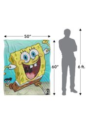 Spongebob Character Cropped Silky Touch Super Soft Throw Blanket 152 X 127 cm in White - thumbnail 5