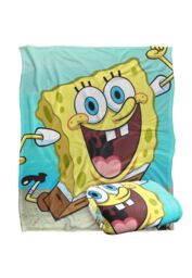 Spongebob Character Cropped Silky Touch Super Soft Throw Blanket 152 X 127 cm in White - thumbnail 2