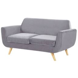 Wyld and Coco Two-Seater Sofa Slipcover Grey Velvet with Invisible Zip - thumbnail 4