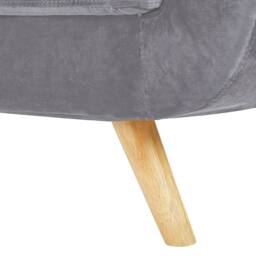 Wyld and Coco Two-Seater Sofa Slipcover Grey Velvet with Invisible Zip - thumbnail 7