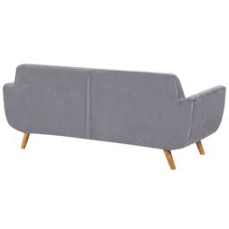 Wyld and Coco Two-Seater Sofa Slipcover Grey Velvet with Invisible Zip - thumbnail 5