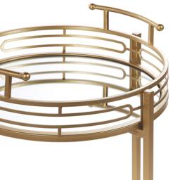 Wyld and Coco Gold Iron Bar Trolley with Mirrored Top - W42 x D42 x H75cm - thumbnail 5