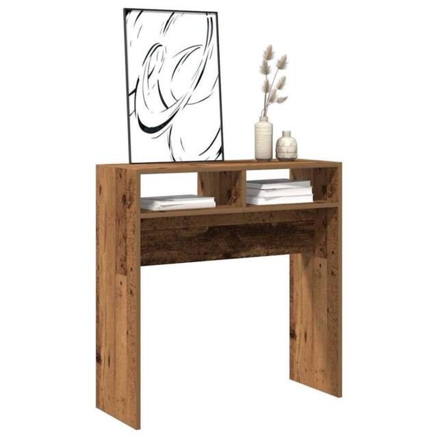 Berkfield Home Decorative Console Table Old Wood 78x30x80 cm Engineered Wood in Brown - Size: 78 x 30 x 80 cm - image 1
