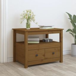 Berkfield Home Coffee Table Honey Brown 71x49x55 cm Solid Wood Pine - Size: 71 x 49 x 55 cm - thumbnail 1