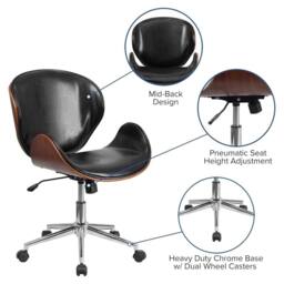 Ventryn Black Executive Office Chair Tilt Lock Leather Soft Swivel - thumbnail 4