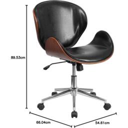 Ventryn Black Executive Office Chair Tilt Lock Leather Soft Swivel - thumbnail 2