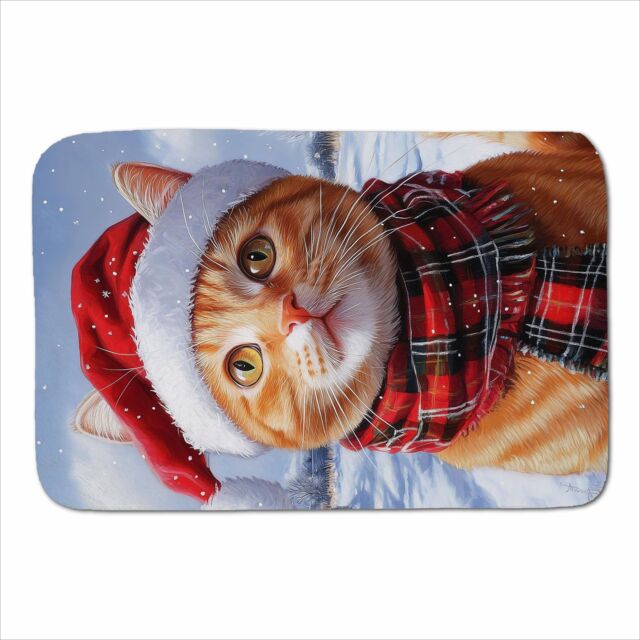 Warren Reed - Designer Christmas Ginger ShorthairCat Sherpa Blanket - Size: Large - image 1