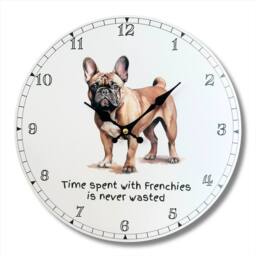 Animal Crackers Dog Breeds Wall Clock 'Time Spent With Frenchies Is Never Wasted' - thumbnail 3