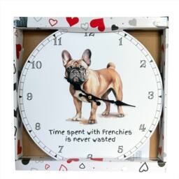 Animal Crackers Dog Breeds Wall Clock 'Time Spent With Frenchies Is Never Wasted' - thumbnail 4