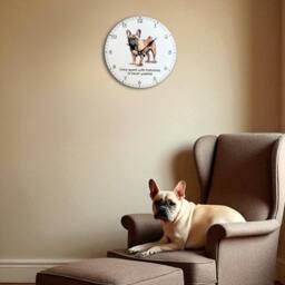 Animal Crackers Dog Breeds Wall Clock 'Time Spent With Frenchies Is Never Wasted' - thumbnail 2