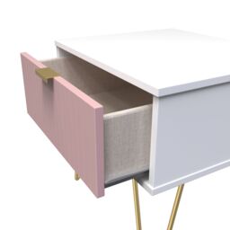 Ready Assembled 2 U Bexley 1 Drawer Bedside (Ready Assembled) in Pink - thumbnail 5