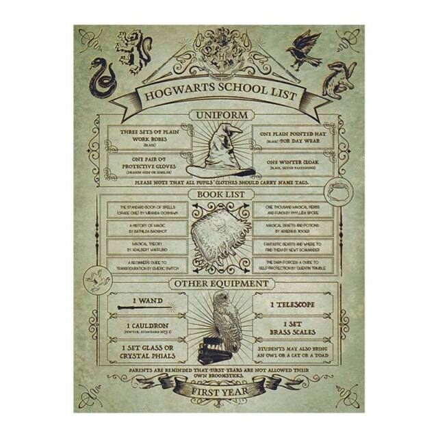 Harry Potter School List Canvas Print in Cream - image 1