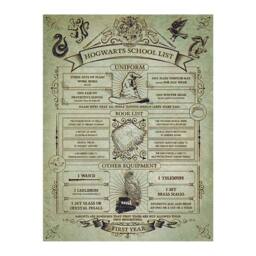 Harry Potter School List Canvas Print in Cream