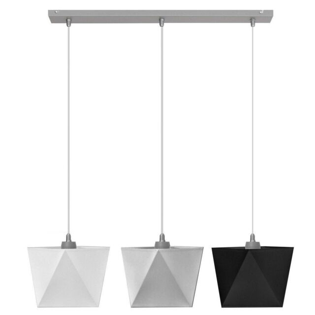 Netlighting Adamant Straight Bar Pendant Ceiling Light White Grey Black 75cm