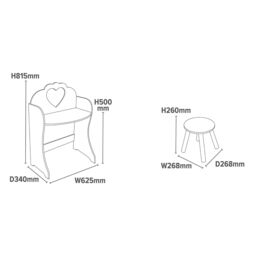 Liberty House Toys Women's White Wooden Dressing Table & Stool - thumbnail 6