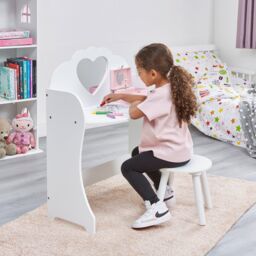 Liberty House Toys Women's White Wooden Dressing Table & Stool - thumbnail 1