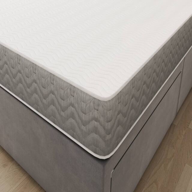 Sloomy Essentials Grey Wavy Bonnell Hybrid Quilted Spring Mattress 24cm in White - Size: Small Single - image 1