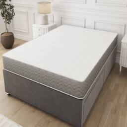 Sloomy Essentials Grey Wavy Bonnell Hybrid Quilted Spring Mattress 24cm in White - Size: Small Single - thumbnail 2