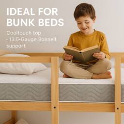 Sloomy Essentials Grey Wavy Bonnell Hybrid Quilted Spring Mattress 24cm in White - Size: Small Single - thumbnail 5