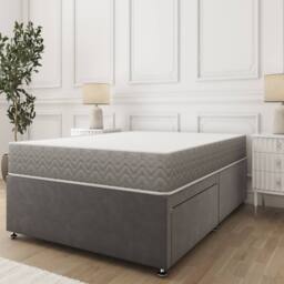 Sloomy Essentials Grey Wavy Bonnell Hybrid Quilted Spring Mattress 24cm in White - Size: Small Single - thumbnail 3