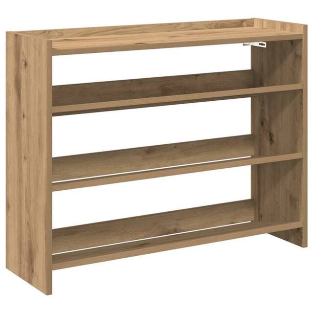 Berkfield Home Shoe Rack Artisan Oak 80x25x62 cm Engineered Wood in Brown - Size: 80 x 25 x 62 cm - image 1