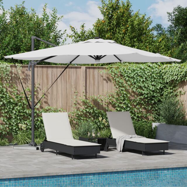 Berkfield Home Cantilever Roma Parasol with LEDs Sand 286x285x270 cm Aluminium - Size: 286 x 285 x 270 cm - image 1