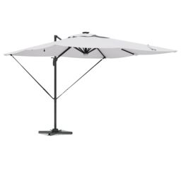 Berkfield Home Cantilever Roma Parasol with LEDs Sand 286x285x270 cm Aluminium - Size: 286 x 285 x 270 cm - thumbnail 3