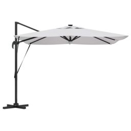 Berkfield Home Cantilever Roma Parasol with LEDs Sand 286x285x270 cm Aluminium - Size: 286 x 285 x 270 cm - thumbnail 6