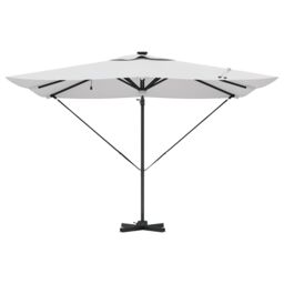 Berkfield Home Cantilever Roma Parasol with LEDs Sand 286x285x270 cm Aluminium - Size: 286 x 285 x 270 cm - thumbnail 5