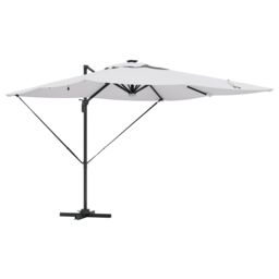 Berkfield Home Cantilever Roma Parasol with LEDs Sand 286x285x270 cm Aluminium - Size: 286 x 285 x 270 cm - thumbnail 2
